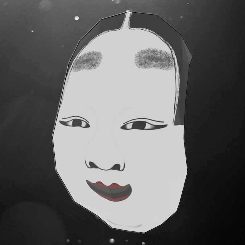 Papercraft Japanese Mask Template DIY Traditional Japanese Noh Mask papercraft-japanese-mask-template-diy-traditional-japanese-noh-mask