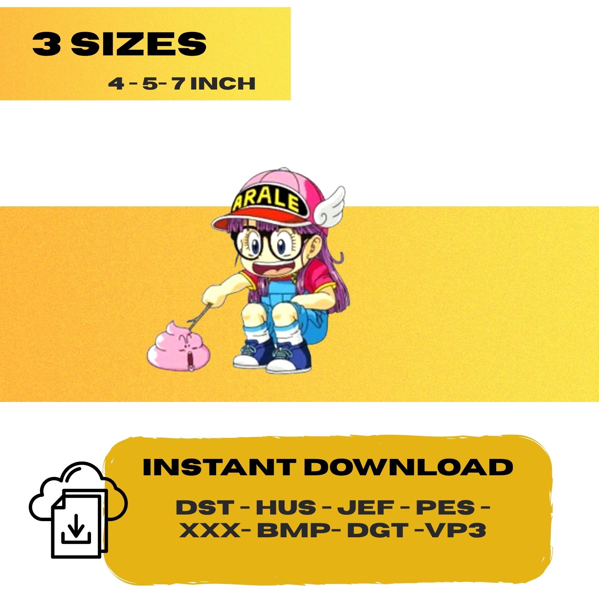 Arale Embroidery Design, Anime Embroidery File, Cute Manga Embroidery ...