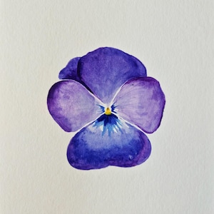 Aquarela original pintada à mão 17 x 24 cm em papel aquarela – Perfeita para emoldurar ou como cartão de felicitações – Obra de arte única, imagem de flores