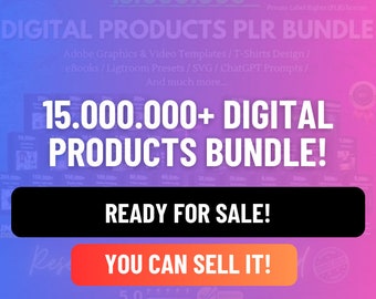 Mega Digital Products PLR Bundle | 15+ Million Files | eBooks | Adobe Files | Stock Photos & Videos | Social Media Posts | Developer Tools