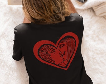 Camiseta Forever in One Heart, camisetas a juego de pareja, regalo para ella, regalo para él, regalo para esposa, regalo para marido, regalos de aniversario