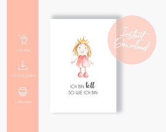 Affirmation poster for children | Children's poster | Bohemian | Poster for children's rooms | Maintenance Download | A4