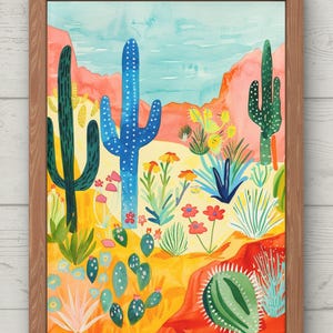 Mexico Wall Art, Cactus Wall Art, Vintage Wall Art, Boho Wall Decor, Cactus Print, DIGITAL DOWNLOAD, PRINTABLE Wall Art, Desert Wall Art