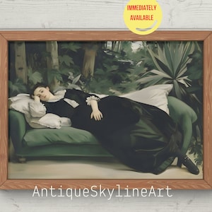 Vintage portrait of a Decadent young woman oil painting tired woman PRINTABLE wall art Antique portrait of woman Impressionist dreamer lady