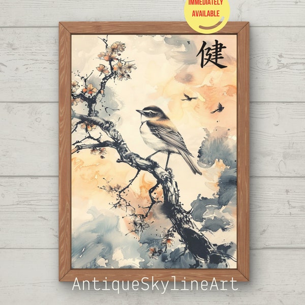 Japanese Art Print | Vintage PRINTABLE Wall Art | japan | Ink Painting Print | Printable Artwork Downloadable Print | Tsuru Geicha Maikos