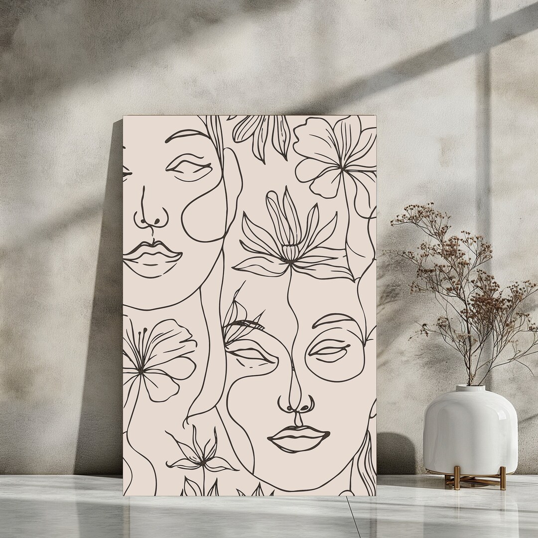 Printable Boho Abstract Art Print, Airbnb Print, Vintage Wall Line