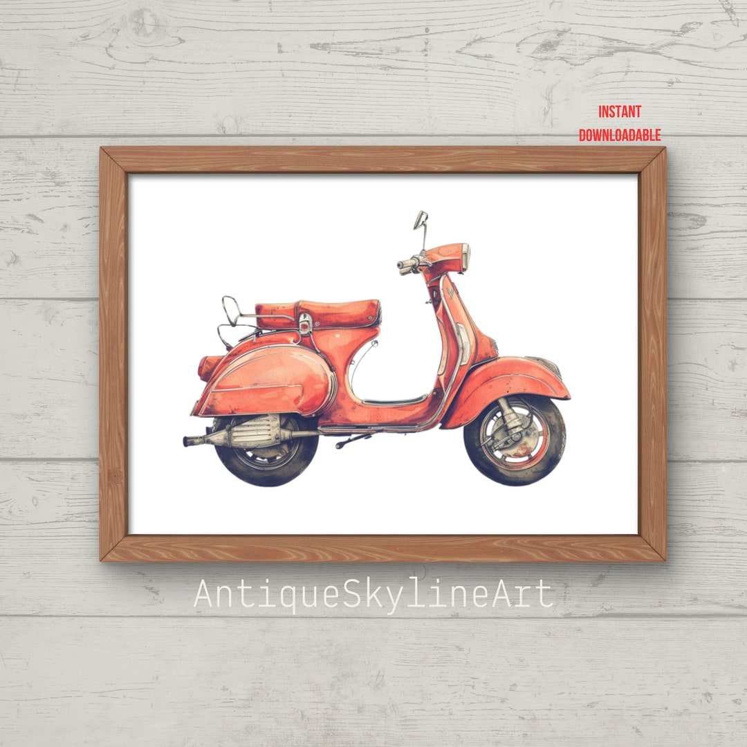 Printable Motorcycle Illustration, Rider's Motorcycle , Download, Printable Wall Art, Legendary ...