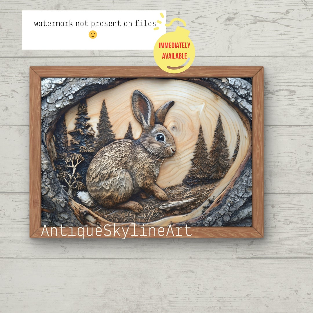 Printable Pyrography Wall Art, Vintage Wall Burnt Wood Pyrography ...