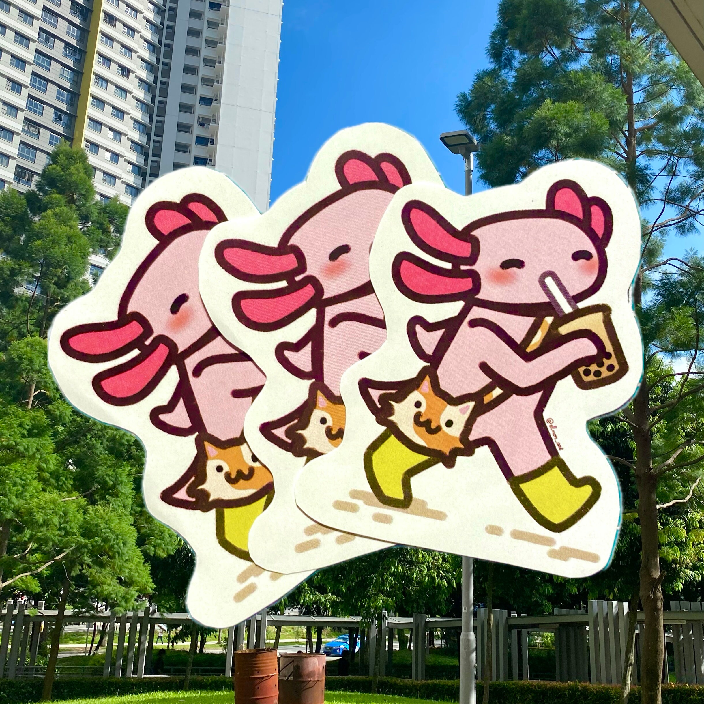 Axolotl Sticker / Cute Boba Axolotl / Laptop Sticker / Gift for Axolotl ...