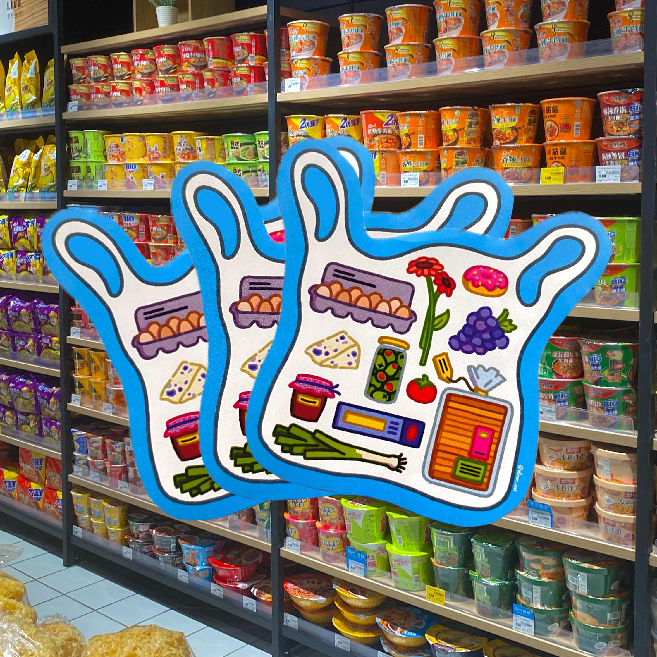 Cute Grocery Bag Sticker | Colorful Food Illustration - Etsy