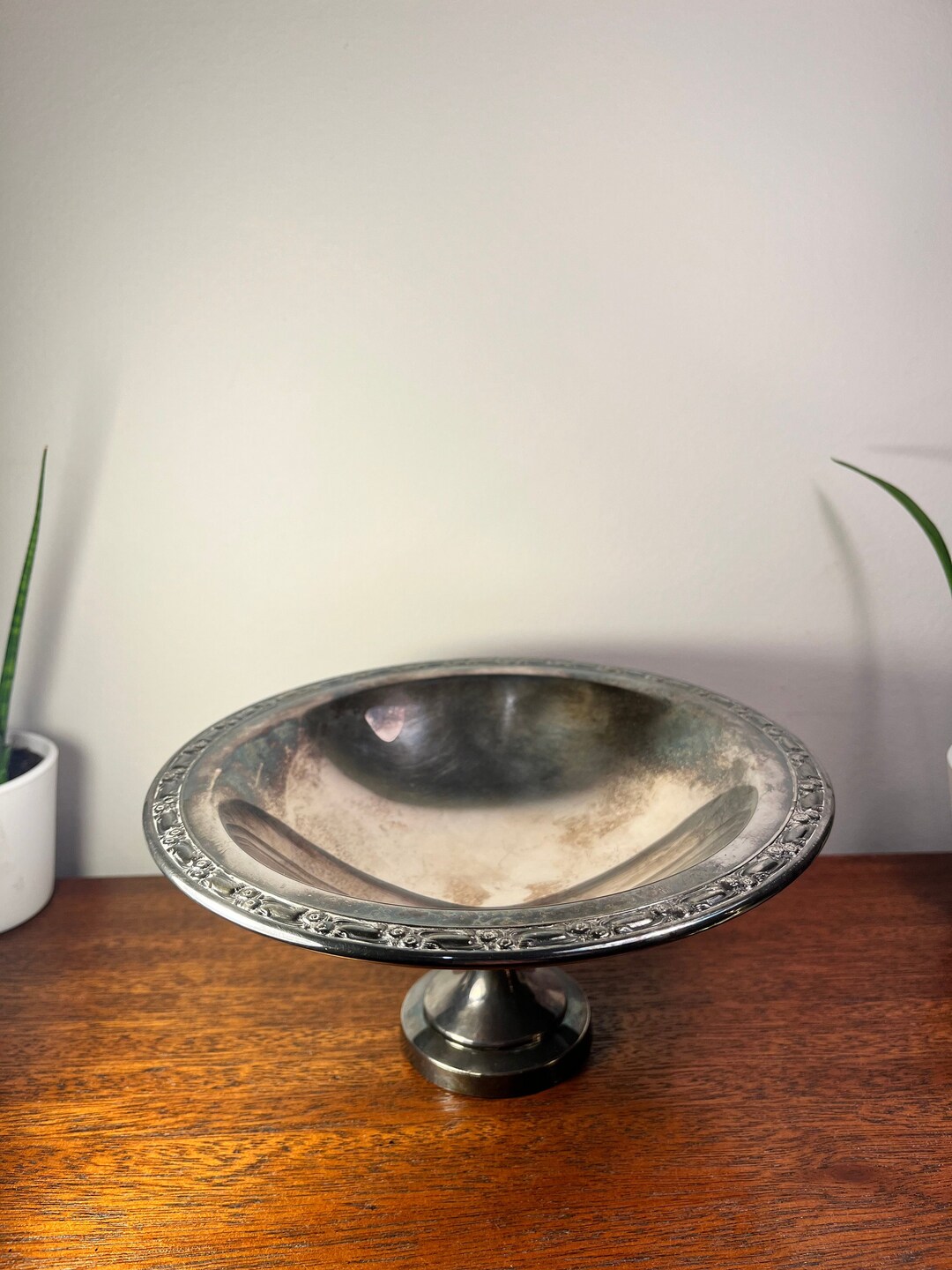 Vintage Oneida Silversmiths Pedestal Tray - Etsy