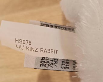 Ganz Lil' Kinz Webkinz Rabbit. Soft Fuzzy White Bunny Soft Toy. 8