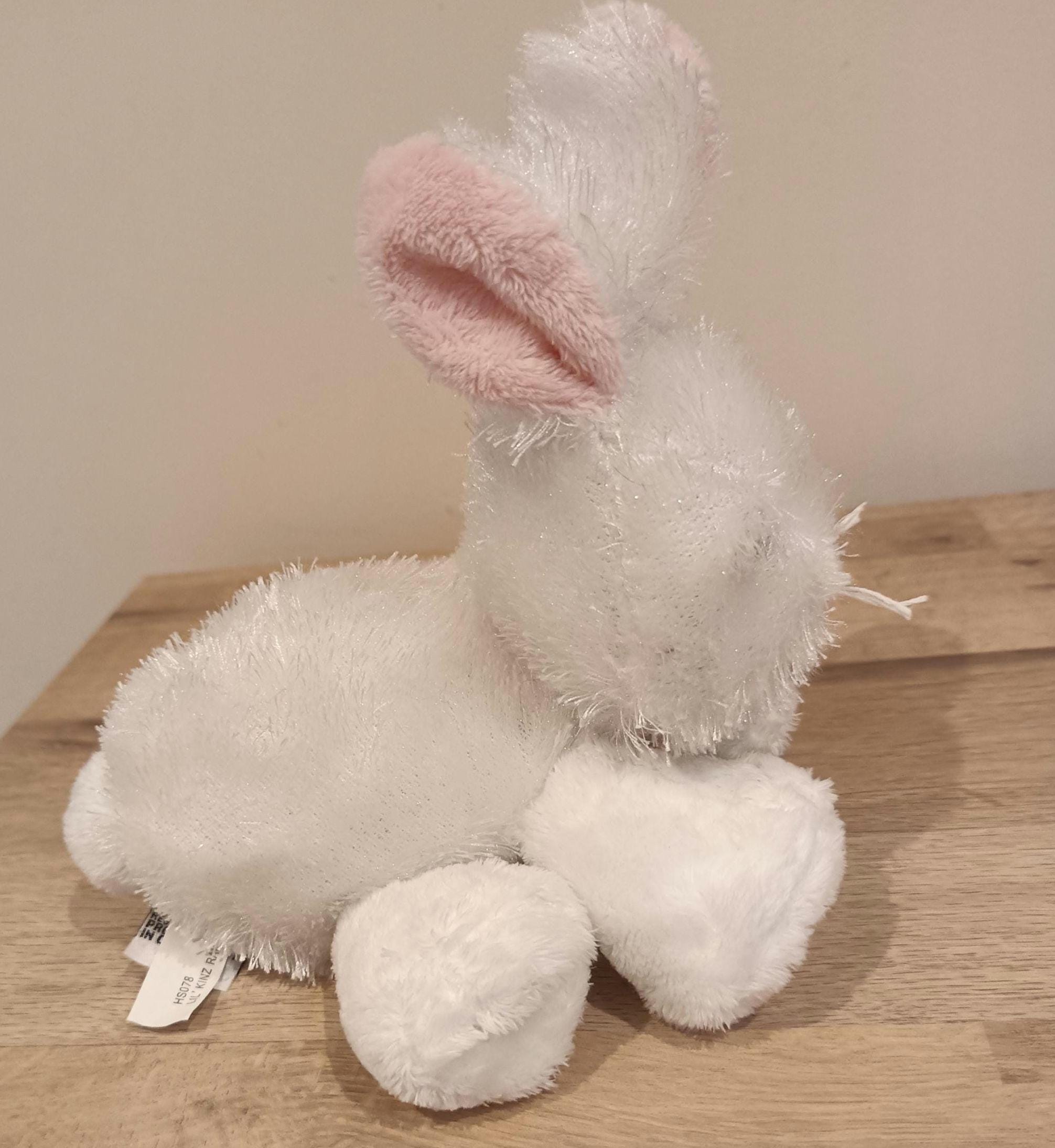 激鳴！Bunny LSB-80 JVNT！！ Ganz Lil' Kinz Webkinz Rabbit. Soft Fuzzy White Bunny Soft Toy. 8