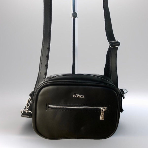 Torebka damska czarna torebka skórzana torebka z prawdziwej skóry listonoszka kuferek torebka na ramię modna torebka
