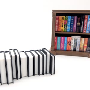 Custom Miniature Bookshelf with 20 Personalized Book Titles | Create a Miniature Library
