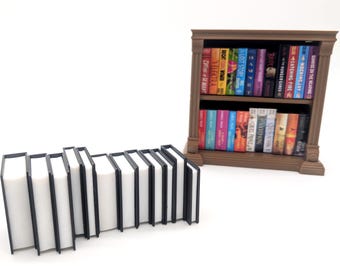 Custom Miniature Bookshelf with 20 Personalized Book Titles | Create a Miniature Library