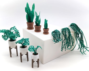 Miniature Potted Plant Set: Tiny Garden Decor with Stilts