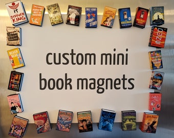 Mini book MAGNETS | 3D-printed magnetic custom miniature books | Cute gift or decor for book lovers