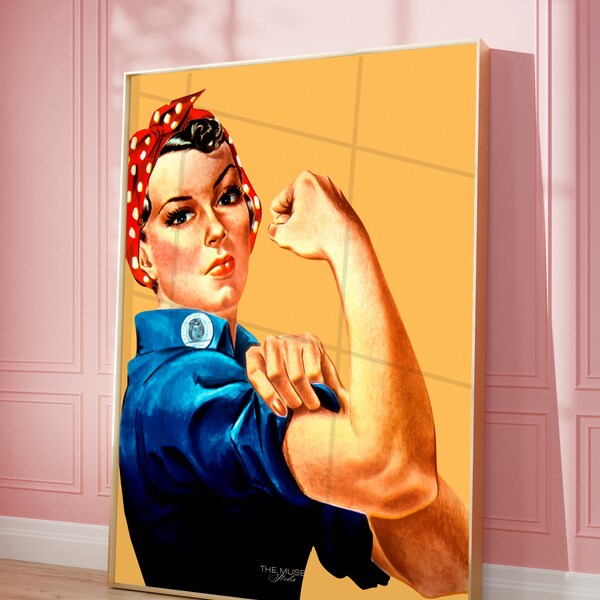 Affiche vintage - Poster de Rosie the Riveter, autonomisant l'art - Féministe - Affiche d'autonomisation de l'art d'Howard Miller - We Can Do it !