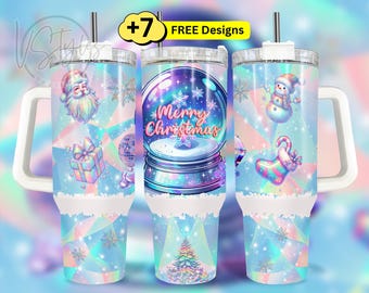 Crystal Ball Santa 40 oz Tumbler Wrap Png, Merry Christmas 40oz Tumbler Wrap, 40oz Sublimation Tumbler Design, Snowman 40 oz Tumbler Wrap
