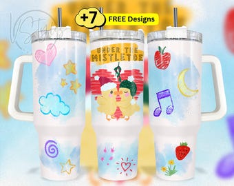 Mistletoe 40 oz Tumbler Wrap Png, Merry Christmas 40oz Tumbler Wrap, 40oz Sublimation Tumbler Design, Holiday 40 oz Tumbler Wrap Png