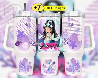 Mermaid Affirmation Tumbler 40 oz Wrap Png Design, 40oz Motivational  Tumbler Wrap Design, Self Care Tumbler 40 oz Sublimation Tumbler