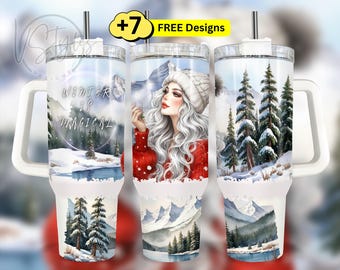 Winter is Magical 40 oz Tumbler Wrap Png Design, Fall 40oz Tumbler Wrap, Sublimation Tumbler Design, Nature 40 oz Tumbler Wrap Png