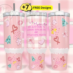 Coquette Christmas 40 oz tumbler wrap, Sublimation Tumbler Designs, Christmas 40oz Tumbler Wrap, 40oz Holiday Tumbler Wrap