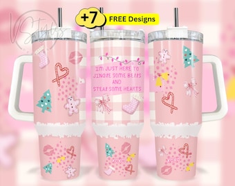 Coquette Christmas 40 oz tumbler wrap, Sublimation Tumbler Designs, Christmas 40oz Tumbler Wrap, 40oz Holiday Tumbler Wrap