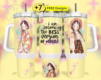 Affirmation Tumbler 40 oz Wrap Png Design, 40oz Motivational Tumbler Wrap Design, Self Care Tumbler 40 oz Sublimation Tumbler