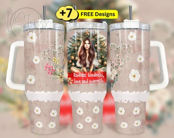 Affirmation Tumbler 40 oz Wrap Png Design, 40oz Christmas Tumbler Wrap Design, Self Care Tumbler 40 oz Sublimation Tumbler