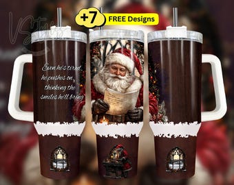 Santa 40 oz tumbler wrap, Sublimation Tumbler Designs, Christmas 40oz Tumbler Wrap, 40oz Holiday Tumbler Wrap