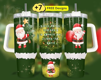 Santa 40 oz Tumbler Wrap Png, Merry Christmas 40oz Tumbler Wrap, 40oz Sublimation Tumbler Design, Holiday 40 oz Tumbler Wrap Png