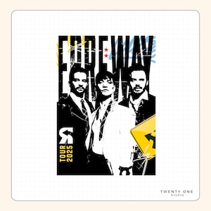 Rebelde Way Tour 2025 Digitaal ontwerp, A4 sublimatie PNG, concert shirt print, tienerpop nostalgie, afdrukbare fan art, geen fysiek item.