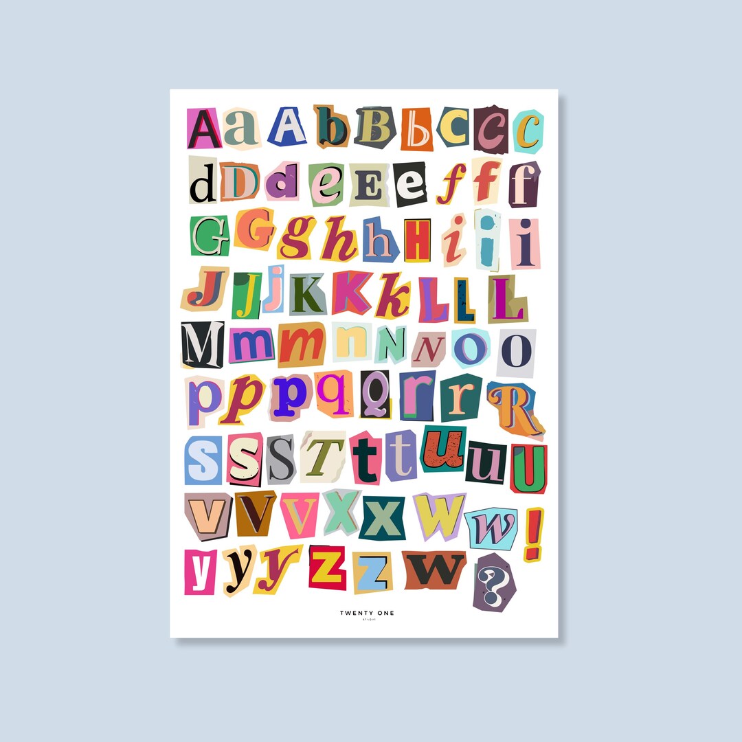 Print Out Ransom Letters Ransom Letter Alphabet Stickers, Cut-out Lettering Printable, Digital ...