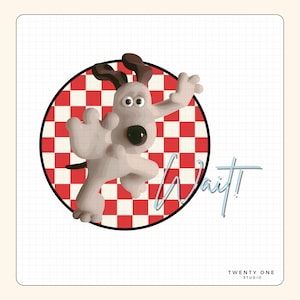 Wallace and Gromit "Wait!" Shirt Design | Retro Cartoon Sublimation PNG SVG | Funny Dog Graphic for T-Shirts & Apparel | Instant Download