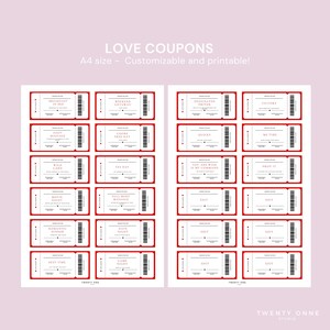 Printable Love Coupons for Her and Him, Customizable Valentine's Day Coupon, Gift for Him, Gift for Husband, Anniversary Gift, Love Vouchers