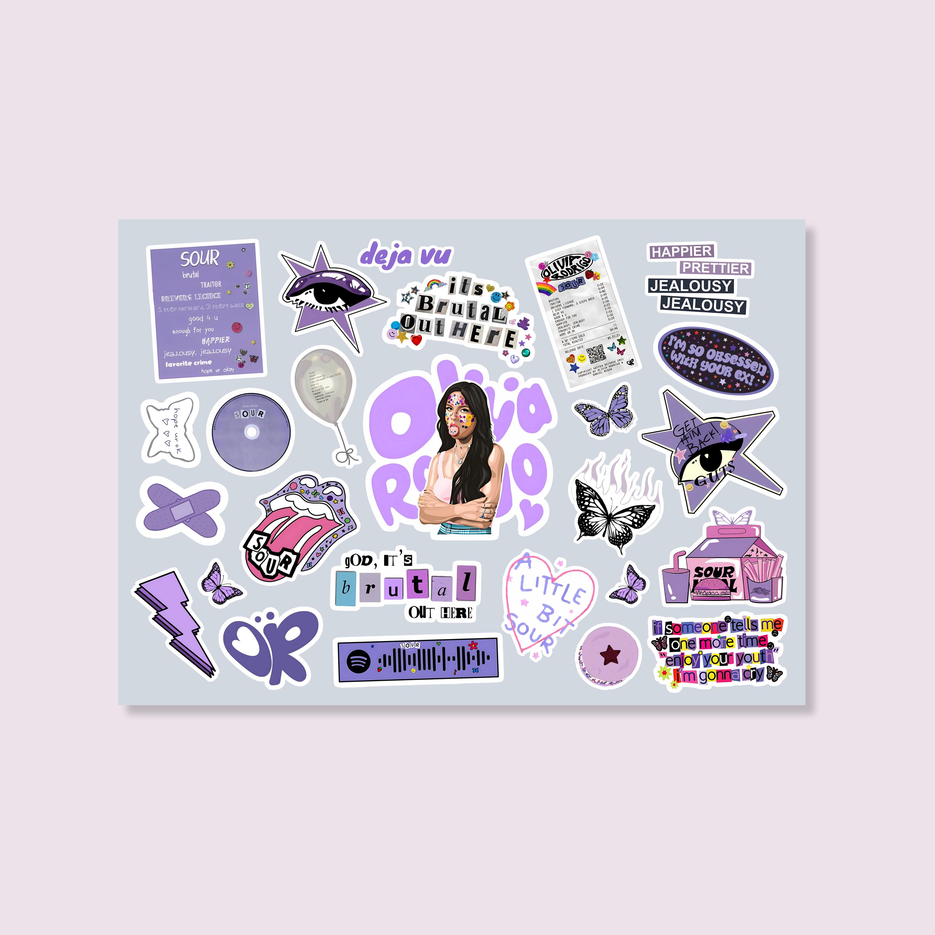 Mixed Olivia Rodrigo Stickers | Sour Tour | Guts Stickers | Olivia