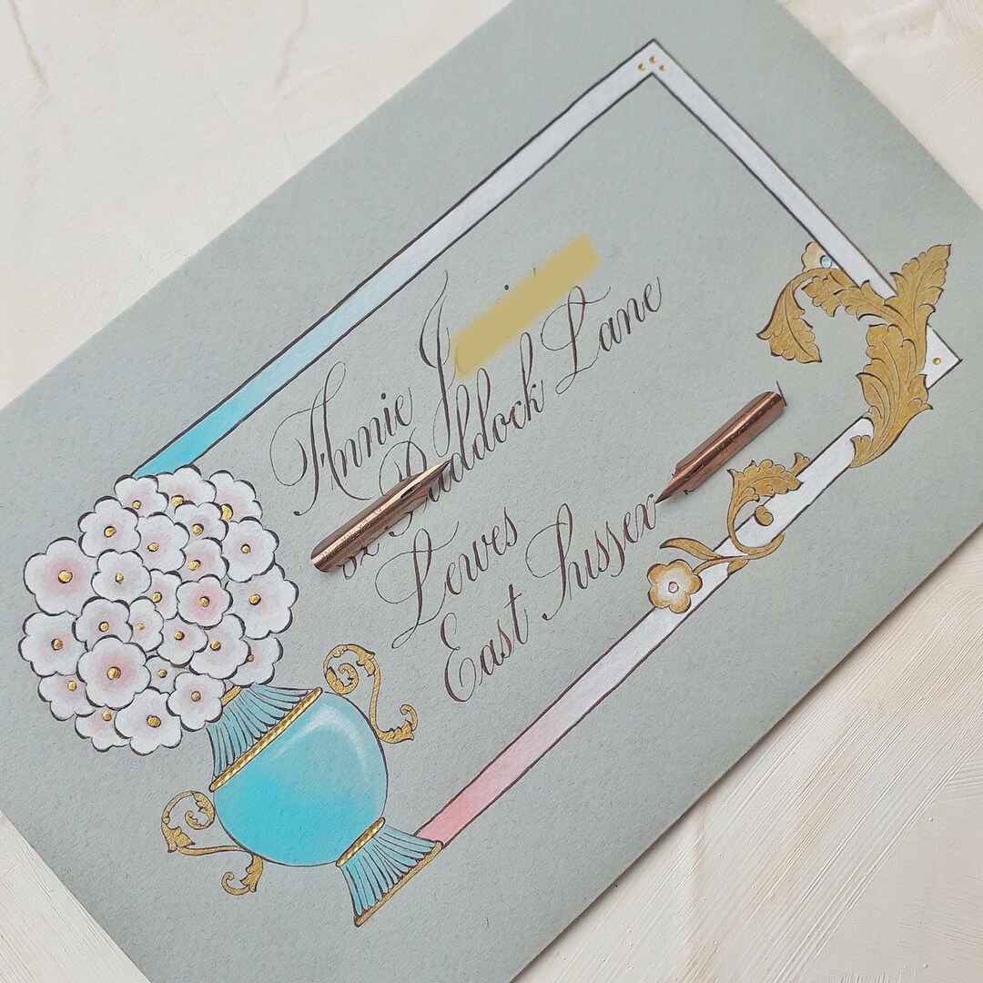 Hand Lettered Calligraphy Envelope Addressing for Wedding Invites, Hand ...