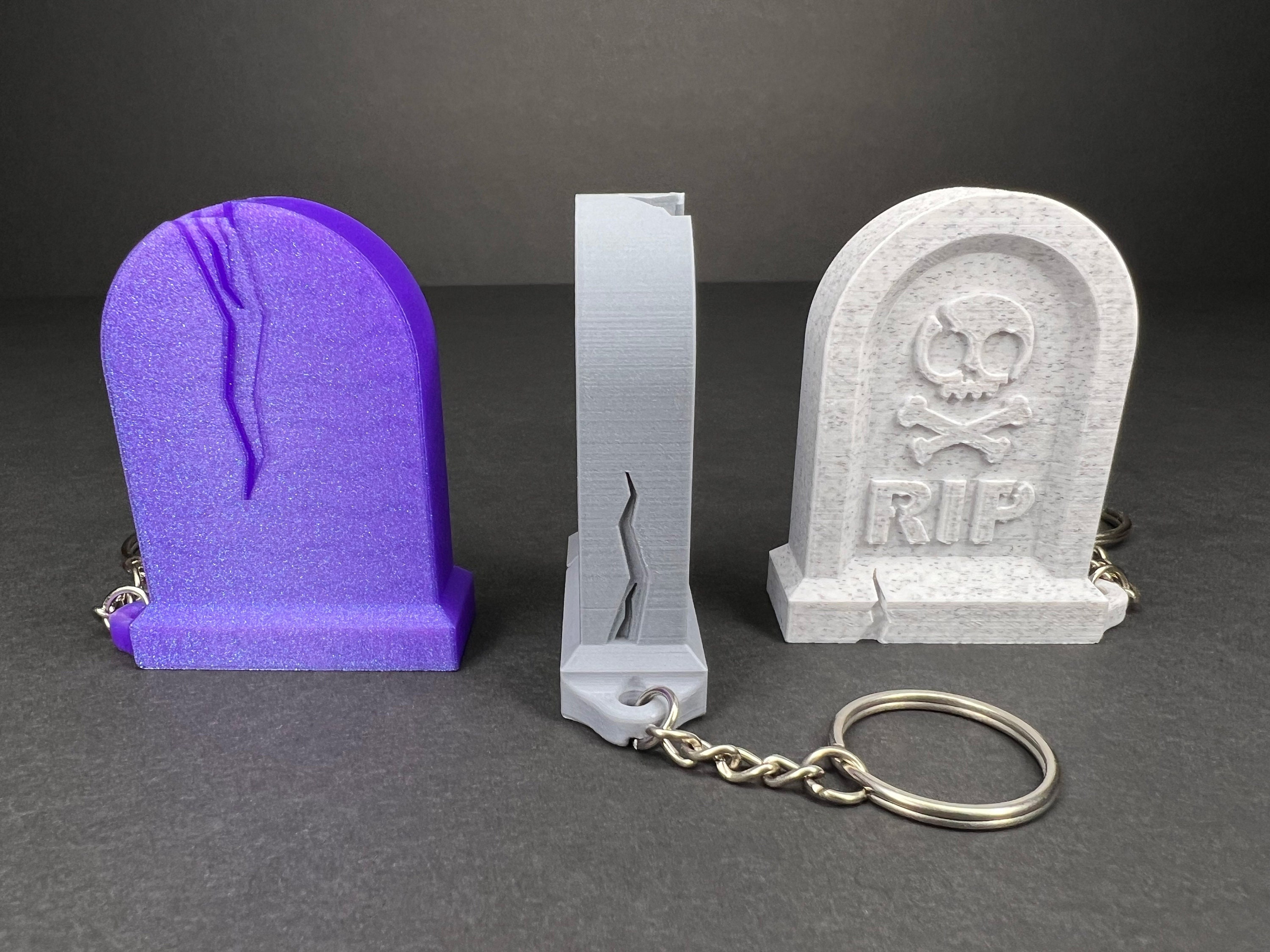 RIP Tombstone Keychain, Rest in Peace Gravestone Key Ring, Halloween