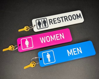 Large Restroom Keychain, Oversized Bathroom Pass, Giant Toilet Key Ring, Jumbo Lavatory Key Fob