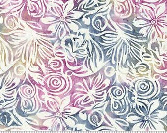 Stoff Meterware - Banyan Batiks Ladybug Meadow - Large Floral Raspberry Multi von Northcott 5985