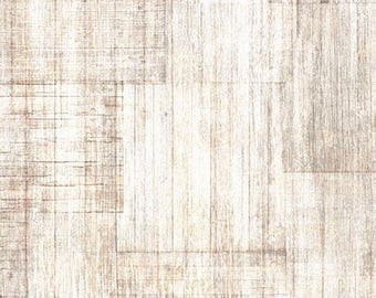 Fabric by the yard - 108" Wide Back Into the Woods - Wood Texture Cream by QT Fabrics 7741