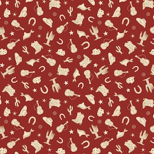 Country Song Cowboy Red by Michael Miller by the yard 4407