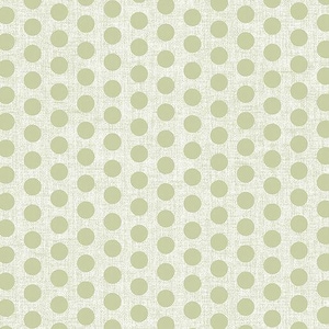 May include: A fabric pattern featuring vertical columns of solid light sage green circles arranged in a repeating sequence against a textured off-white background. The design consists of evenly spaced dots that create a structured, linear visual effect.