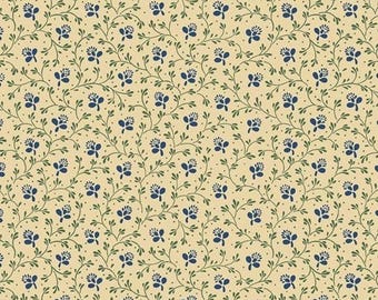 Dije vintage floral azul de Marcus Fabrics cortado a medida 2904