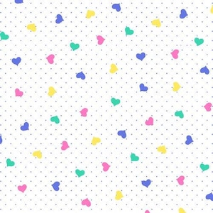 AE Nathan Comfy Flannel - White with Polka Dot Hearts by the yard 4045