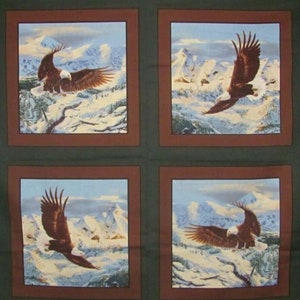 Soaring High Eagle Fabric Panel Pillowcase Scenes