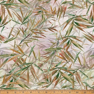 Blush Garden - Blossom Bamboo Leaves by Hoffman by the yard 3110