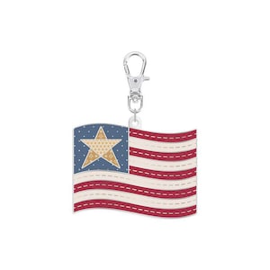 Enamel Happy Charm - Flag by Lori Holt - 1-1/2&quot; x 1-3/4&quot;